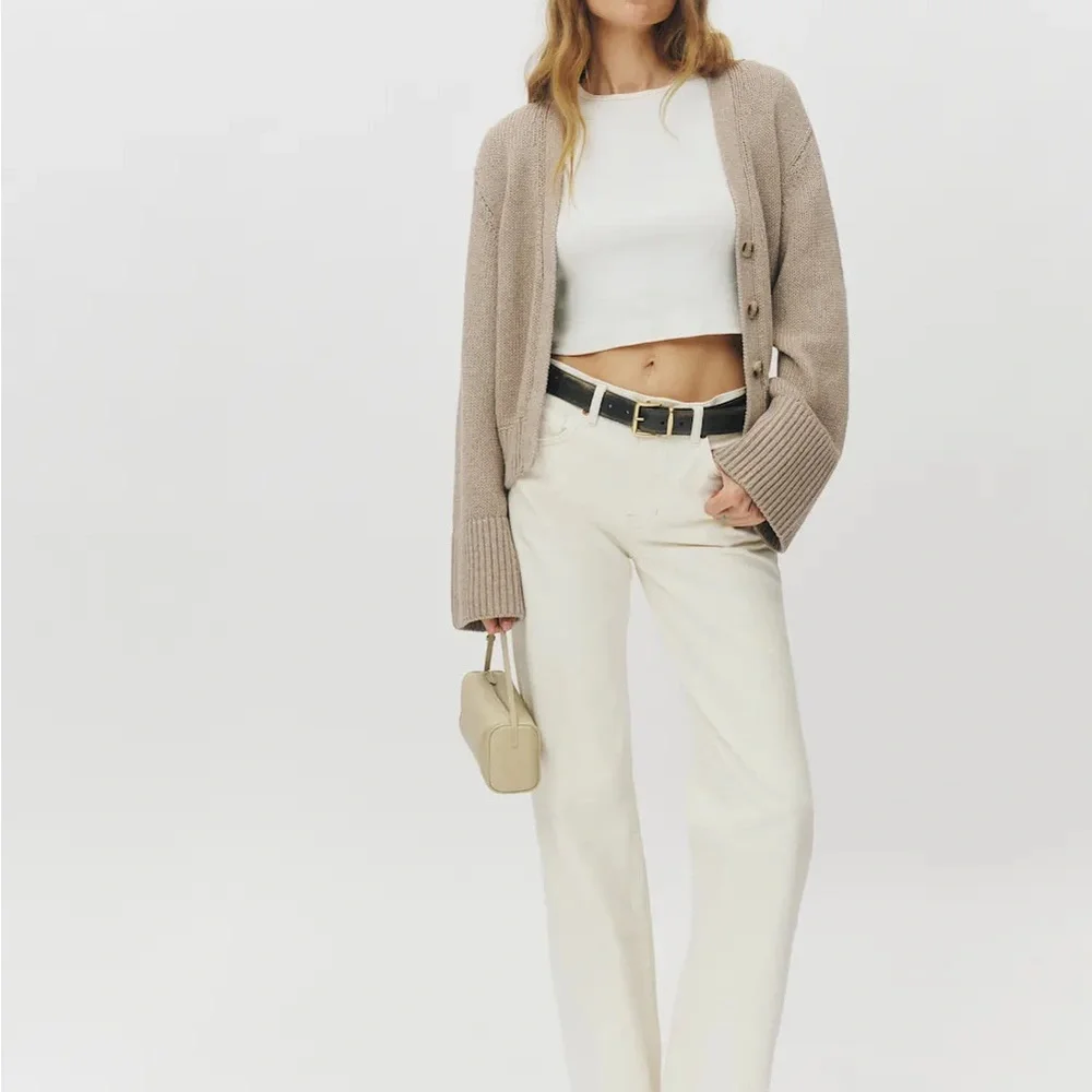 Reformation Val 90s Mid Rise Straight Jeans Ivory - Size 29 - Picture 2 of 6